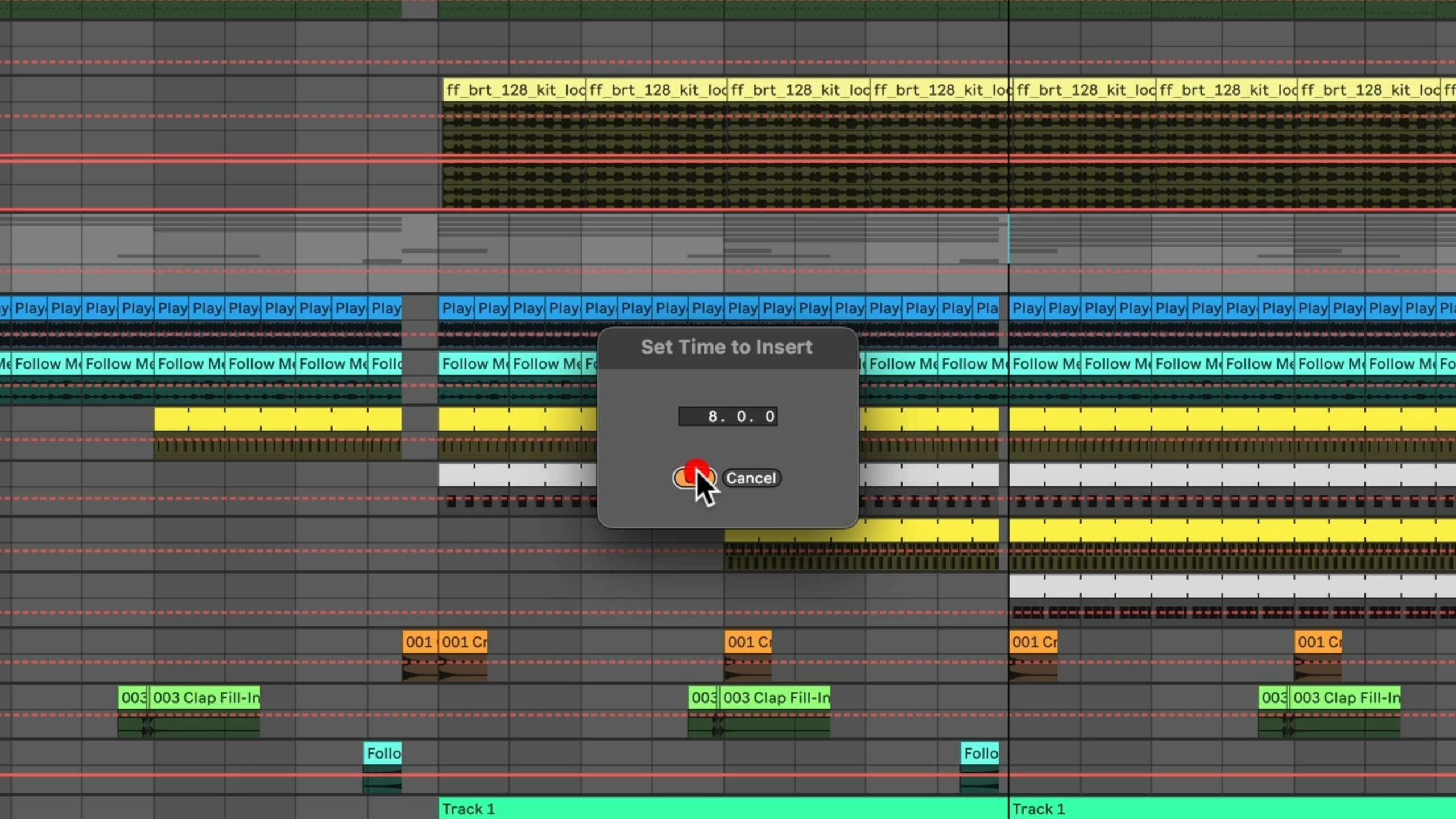 Insert Time. Ableton Live