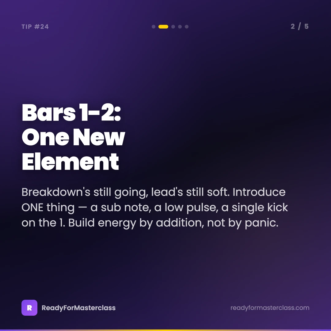 Bars 1-2: one new element