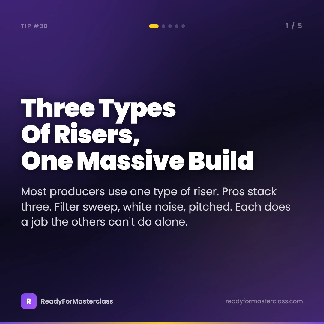 Three types of risers for massive builds