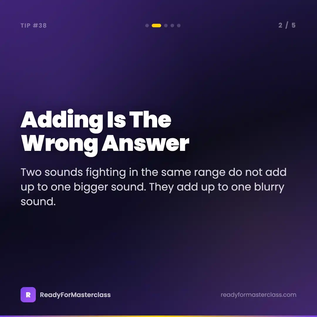 Trance Tip 38 slide 2 - Adding another layer is the wrong answer to a mix that lacks size