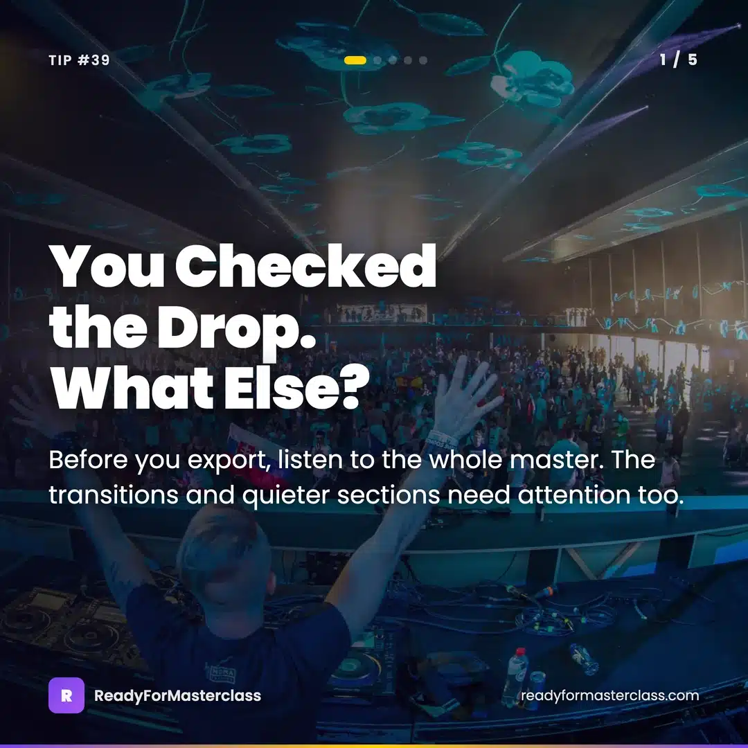 Before You Export: Check the Whole Master